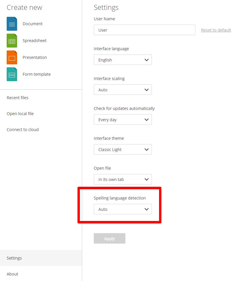 Spell Check Language Changing Back To English Docs ONLYOFFICE